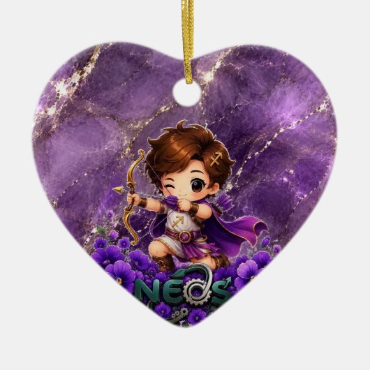 かわいい ネオス 星座 いて座 セラミックオーナメント (正面)