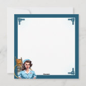 かわいい ノスタルジック ナース ピンアップ 休憩中のナースの顔 シーズンカード (裏面)