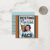 かわいい ノスタルジック ナース ピンアップ 休憩中のナースの顔 ノートカード (正面/裏面インサイチュ)