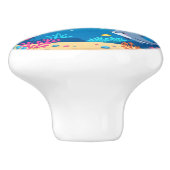 かわいい ハッピー バースデー 海洋のイルカ セラミックノブ (側面)