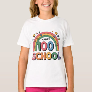 かわいい ハッピー 100日目の学校 Tee Tシャツ