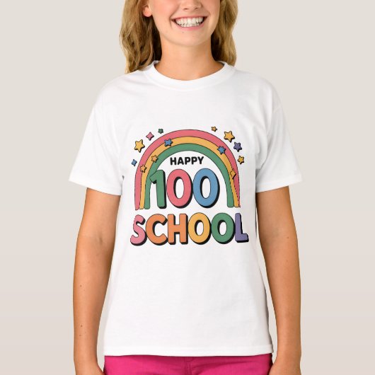 かわいい ハッピー 100日目の学校 Tee Tシャツ (正面)