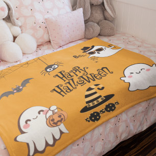 かわいい&ハロウィン不気味ー フリースブランケット