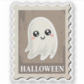 かわいい"ハロウィン"のおばけの郵便切手 シール (正面)