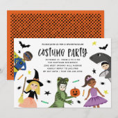 かわいい ハロウィン パーティー 招待状 現代風 お菓子をコンセプトとした手描きイラスト (正面/裏面)