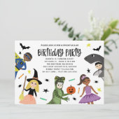 かわいい ハロウィン 誕生日パーティー 招待状 (スタンド正面)
