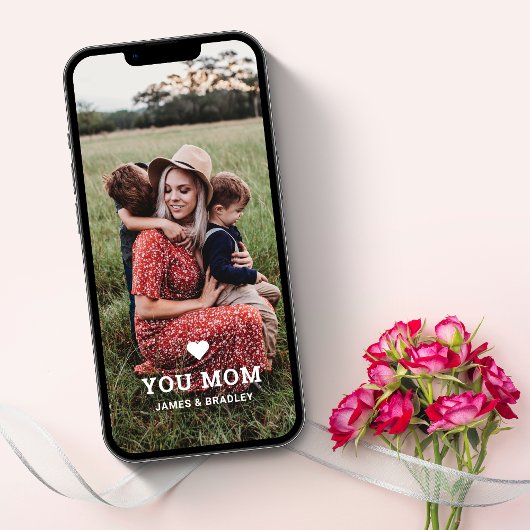 かわいい ハート ラブユーママ 母の日 フォト カード