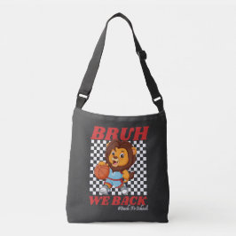 かわいい バスケットボール ライオン BRUH WE BACK  新学期スタート！ クロスボディバッグ