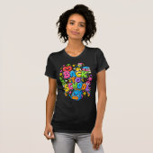 かわいい バックトゥスクール カートゥーン 楽しい Tシャツ (正面フル)