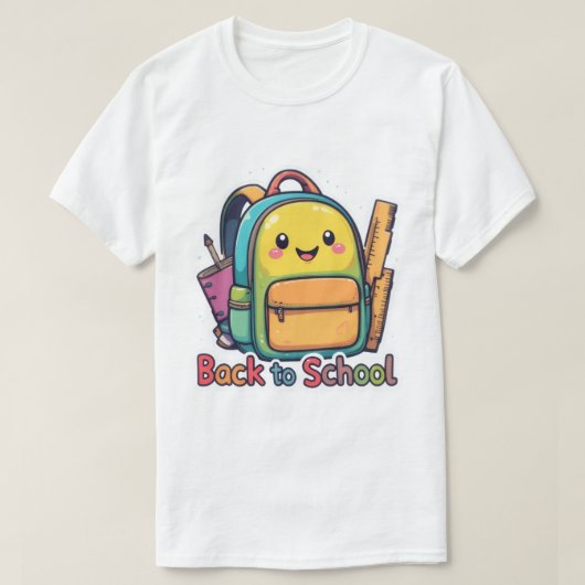 かわいい+バック+トゥ+スクール+キャラクターTシャツ Tシャツ (デザイン正面)