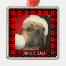 かわいい バッファロープレイド ハート オーダーメイド 犬 ペット クリスマス