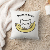 かわいい,バナナ,ピーカボー!,日本,,子猫 クッション (ブランケット)