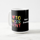 かわいい&バ絵を描ンタインの指おもしろいが大好き コーヒーマグカップ (正面左)