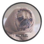 かわいい&パおもしろいグ名前をカスタムするホッケーパック アイスホッケーパック (正面)