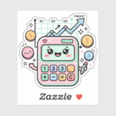 かわいい パステル 電卓 財務 学生 ステッカー シール (シート)