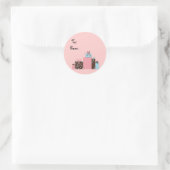 かわいい+パッケージ+ギフトタグ ラウンドシール (バッグ)