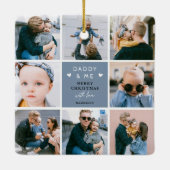 かわいい「パパと私」フォトコラージメリークリスマス セラミックオーナメント (裏面)