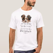 かわいい パピヨン 犬のパパ 楽しい Tシャツ (正面)