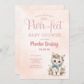かわいい「パーフェクト」子天ベビーシャワー招待状 招待状 (正面/裏面)