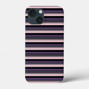 かわいい ビンテージ 黒 グレー ストライプ iPhone 13 MINIケース