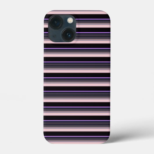 かわいい ビンテージ 黒 グレー ストライプ Case-Mate iPhoneケース (裏面)