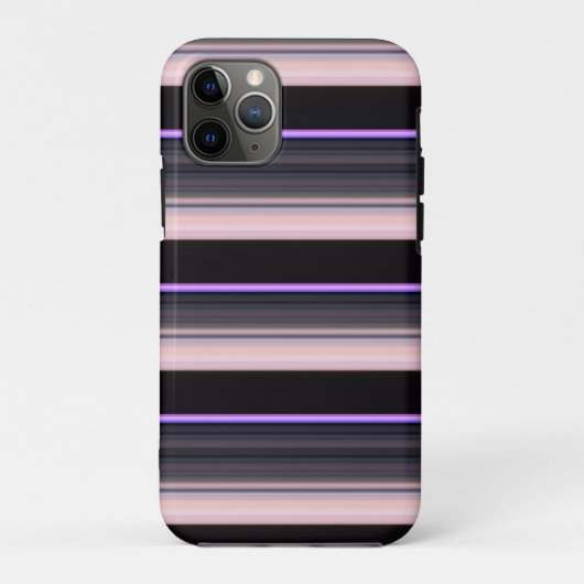 かわいい ビンテージ 黒 グレー ストライプ Case-Mate iPhoneケース (裏面)