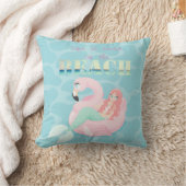 かわいい ビーチ、人魚姫 クッション (ブランケット)
