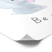 かわいい「ビー峰」男の赤ちゃんゾウ子供部屋ウォールアート ポスター (角)