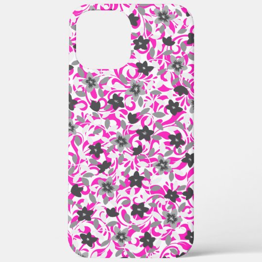 かわいい ピンク グレー ホワイト 抽象的な 花 Case-Mate iPhoneケース (裏面)