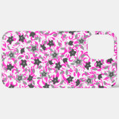 かわいい ピンク グレー ホワイト 抽象的な 花 Case-Mate iPhoneケース (裏面 / 右)