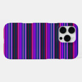 かわいい ピンク パープル ストライプ iPhoneケース (裏面横)