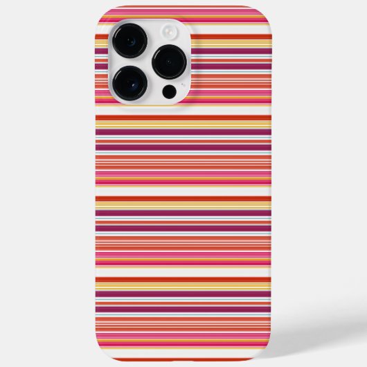 かわいい ピンク ブラウン ストライプ Case-Mate iPhoneケース (裏面)