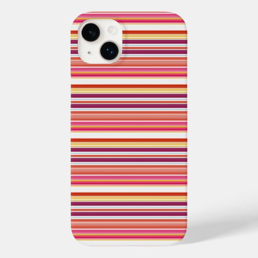 かわいい ピンク ブラウン ストライプ Case-Mate iPhoneケース (裏面)