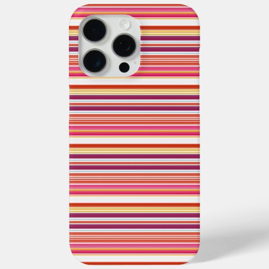かわいい ピンク ブラウン ストライプ Case-Mate iPhoneケース (裏面)