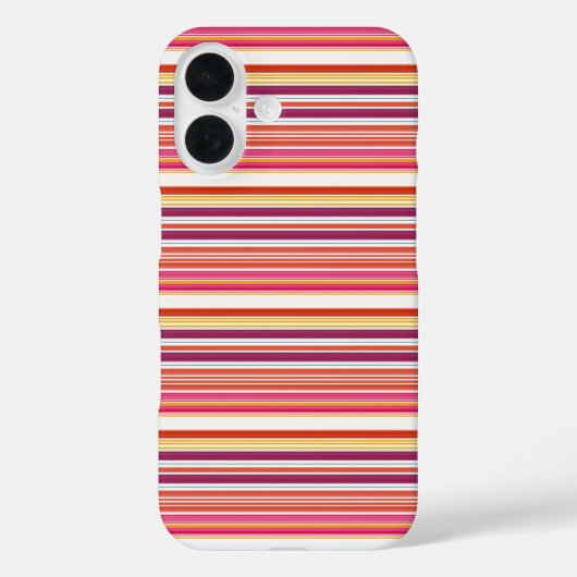 かわいい ピンク ブラウン ストライプ Case-Mate iPhoneケース (裏面)