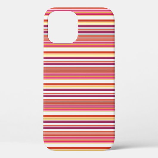 かわいい ピンク ブラウン ストライプ Case-Mate iPhoneケース (裏面)