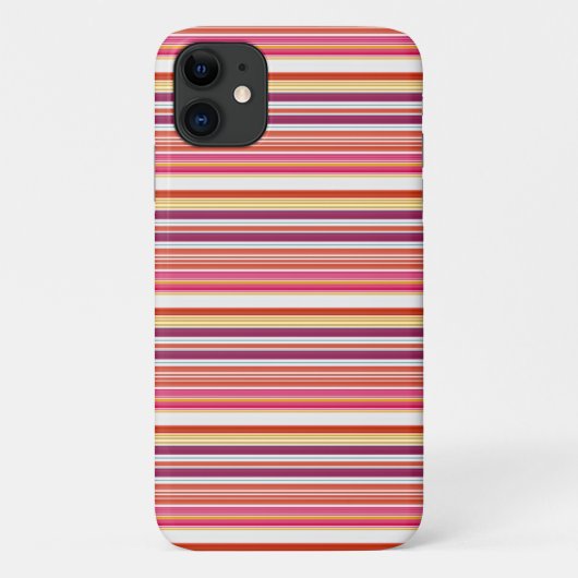 かわいい ピンク ブラウン ストライプ Case-Mate iPhoneケース (裏面)