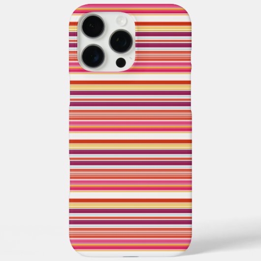 かわいい ピンク ブラウン ストライプ Case-Mate iPhoneケース (裏面)