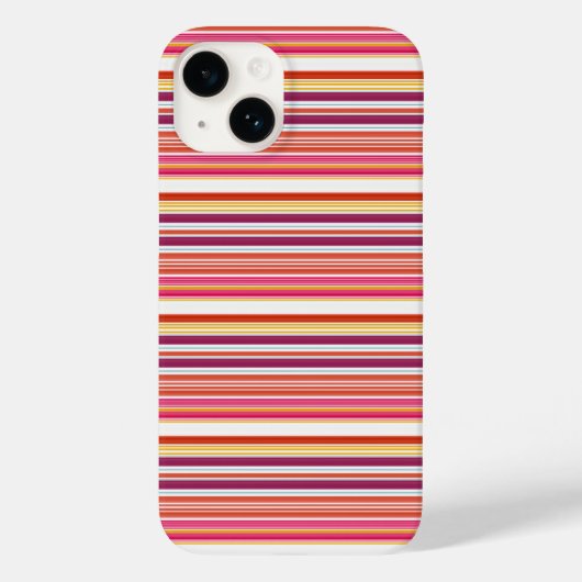 かわいい ピンク ブラウン ストライプ Case-Mate iPhoneケース (裏面)