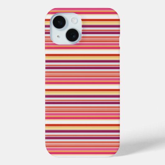 かわいい ピンク ブラウン ストライプ Case-Mate iPhoneケース (裏面)