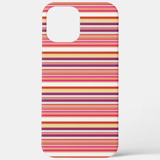 かわいい ピンク ブラウン ストライプ Case-Mate iPhoneケース (裏面)