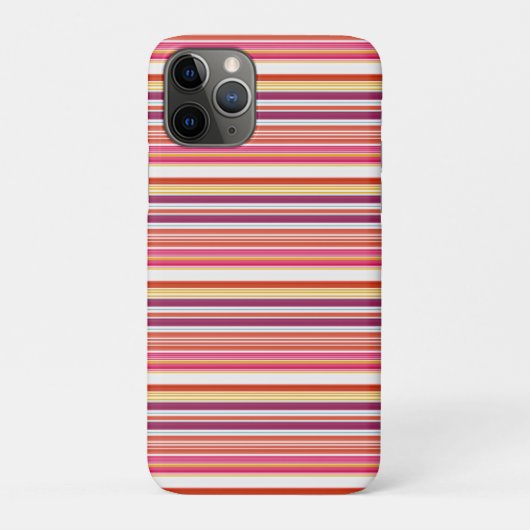 かわいい ピンク ブラウン ストライプ Case-Mate iPhoneケース (裏)