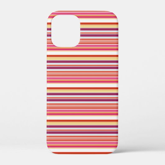 かわいい ピンク ブラウン ストライプ Case-Mate iPhoneケース (裏面)