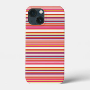 かわいい ピンク ブラウン ストライプ iPhone 13 MINIケース