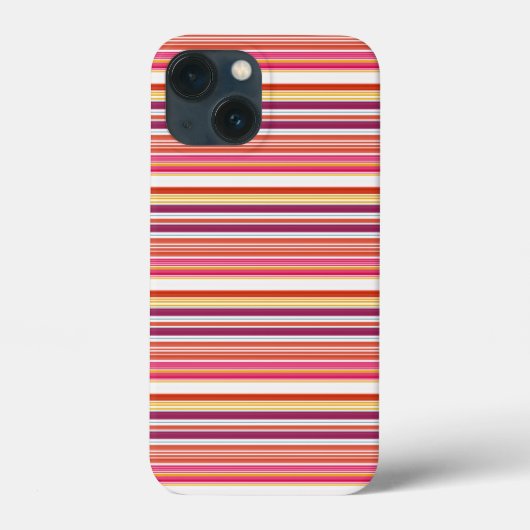 かわいい ピンク ブラウン ストライプ Case-Mate iPhoneケース (裏面)