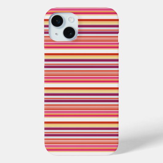 かわいい ピンク ブラウン ストライプ Case-Mate iPhoneケース (裏面)