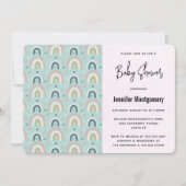 かわいい ファンシーな虹のパターン ベビーシャワー 招待状 (正面)