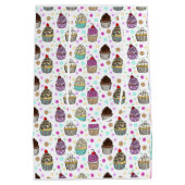 かわいい ファンシー カップケーキ ミディアムペーパーバッグ (裏面)