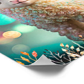 かわいい ファンシー カラフルな赤ちゃんひつじ 動物 壁アート ポスター (角)