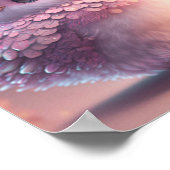 かわいい ファンシー ピンクの赤ちゃんフクロウの保育園のプリントアート ポスター (角)